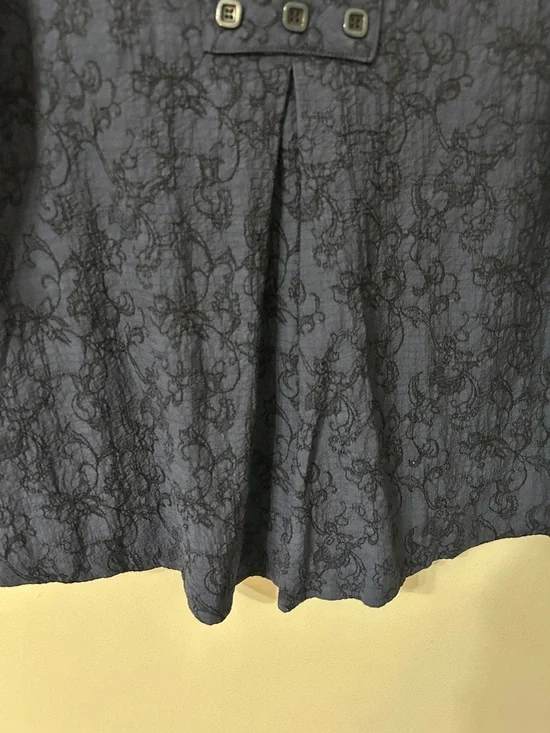 Habitat Shirt Women’s L Navy Floral Boho Lagenlook - Picture 16 of 16